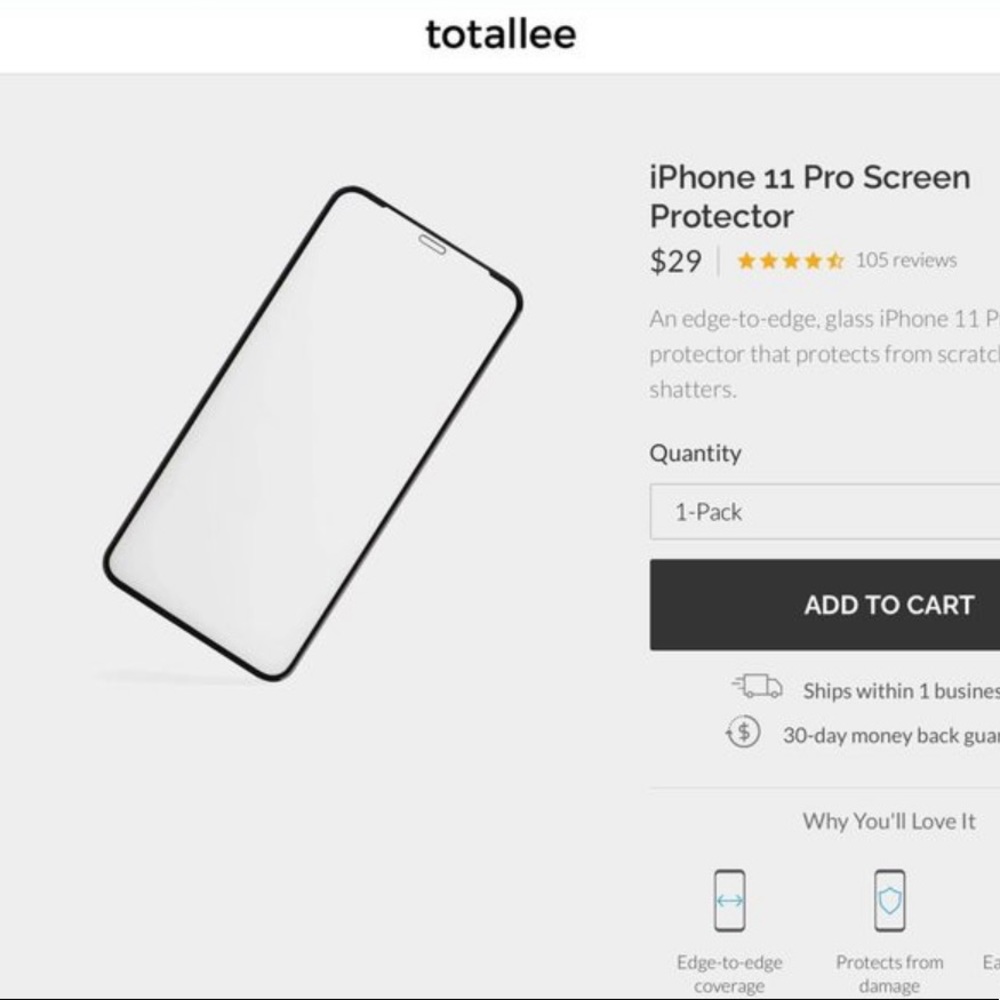 iPhone 11 Pro Screen Protector & Clear Case